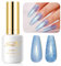 Imtiti Pearl Gel Nail Polish, 15ML Sky Blue Shell Shimmer Nail Gel, Iridescent Glitter Nail Polish, Soak Off UV Led For Manicure Salon