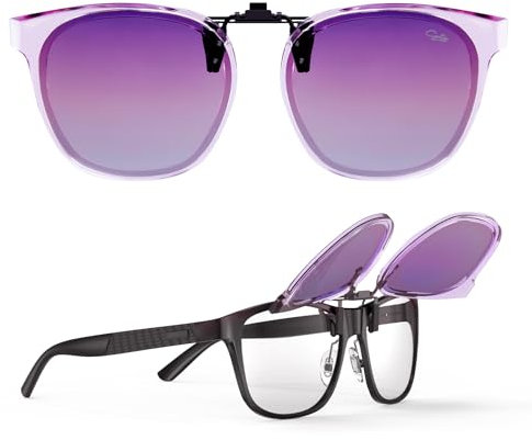 Goiteia Lunettes de soleil surdimensionnées à clipser sur lunettes de vue pour homme et femme, design tendance pour dissimuler discrètement vos lunettes, faciles à mettre et à enlever d'une seule main