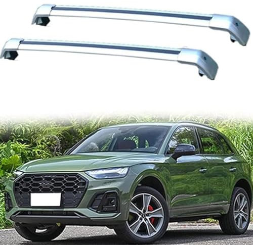 Auto Dachträger, für Audi Q5/SQ5 8R SUV 2008-2015 Frachtgepäck Diebstahlsicheres Querstange Roof Racks Schienen, Car Zubehör,B/Silver