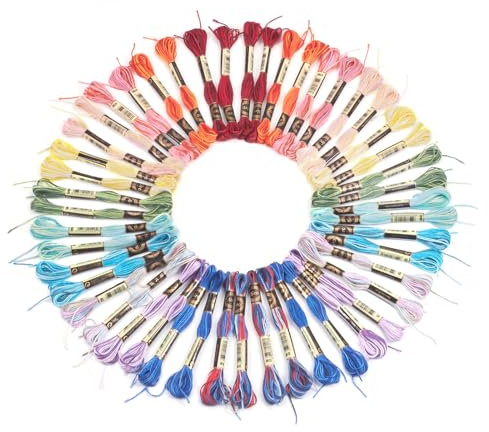 Spritewelry Filo da ricamo 48 matasse di filo per punto croce, colore sfumato, filo per braccialetti dell'amicizia, per lavori a maglia, progetti fai da te, accessori per cucito