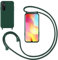 GoodcAcy Cover con Collana per Xiaomi Mi Note 10 lite,Custodia Silicone Liquido con Cordino,Custodia con Regolabile Collana Case con Laccio Tracolla per Xiaomi Mi Note 10 lite,Verde