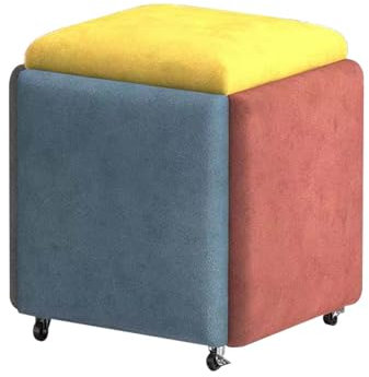 5-in-1-Sitzwürfel aus technischem Stoff, mit Drehrolle, stapelbar, Sofa, Stuhl, Hocker für Wohnzimmer, multifunktionaler Ankleidestuhl mit gepolstertem Sitz (45 x 45 x 45 cm, fünf Farben)