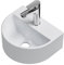 EMKE Lavabo Semi-Circulaire 30.3x25.5 cm, Montage Mural, Céramique, Moderne, Blanc Brillant