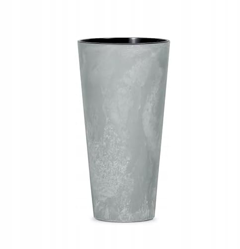 B2C Planter Plant Pot Flowerpot Cylinder Outdoor Garden Balcony Indoor Beton Tall Slim Concrete Effect Modern (Concrete, 76.2cm)