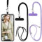 Vauki 2 Stück Universal handyband mit Pad, Handyband Mobile Phone Chain Lanyard with Adjustable Removable Schlüsselband Kette zum Umhängen with iPhone Samsung Xiaomi Most Smartphones, Schwarz+Violett