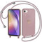 CaseLover Handyband kompatibel mit iPhone 16e Hülle mit Band, Herz Muster Silikon Necklace Handyhülle mit Abnehmbar Kordel zum Umhängen Stossfest Schutzhülle Case für iPhone 16e/SE 4 2025, Pink