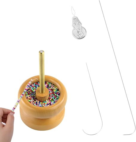 3Pcs Silver Stainless Bead Spinner Needles Curved at One End Bead Threader Efficient Beading Needles for Beads Spinner DIY Jewelry Waist Beads Bracelets Necklaces Making