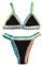 Damen Bikini Set handgefertigt, gestrickt Muschel-Dreieck Neckholder Bralette frech sexy gehäkelt Bikini-Set Gestrickte Muschel Dreieck Bralette Häkeln Dreieck Bikinis Oberteil Unterteil Niedrige