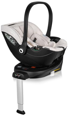 Lionelo MOXIE i-Size SET Kindersitz mit Basis 40-87 cm Babyschale ISOFIX-Befestigung und Stützfuß, Seitenschutz, Kopfstützenverstellung, Dri-Seat-Einlage
