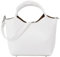 SH Leder Damen Handtasche aus Echtleder Beuteltasche mit Schultergurt und Innentasche Elegante Henkeltasche Crossbody Tasche für Alltag & Büro 28x18cm Sophia G684 (Weiss)