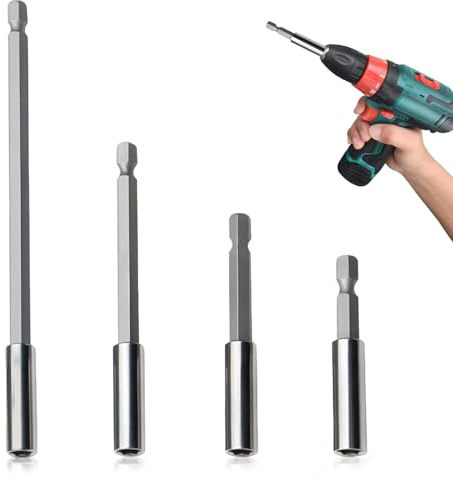 4 Stück Bithalter Magnetisch Lang,60mm 75mm 100mm 150mm Schnellwechsel Bithalter,1/4 Hex-ShankMagnetische Bit Verlängerung für Schraubendreher Bohrer,Elektrische Bohrmaschine