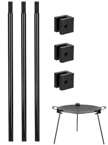 Tripod Grill para Campfire - Lantern colgante aleación de aluminio | desmontable fácil almacenamiento ajustable altura multifuncional fogata, cocina sobre fuego al aire libre parrilla estante estante