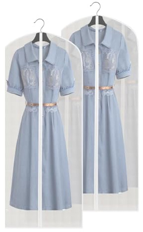 Kleidersack Anzug Schutzhülle Kleidersäcke Transparent Kleiderschutzhülle Kleiderhüllen Kleiderhülle Garment Bag Kleiderschutz mit Reißverschluss für Anzug Hemd Kleider Mantel 60 x 120 cm 2 Stück