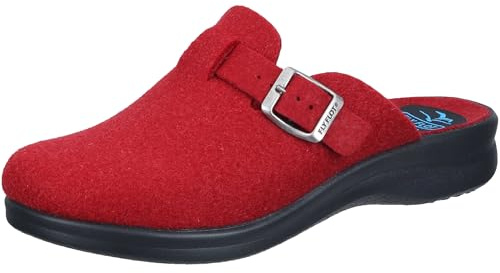 Fly Flot Damen Pantofole Donna in Pet Riciclato Con Fibbia Regolabile E Scritta, Sottopiede in PannoSchiebe-Sandalen