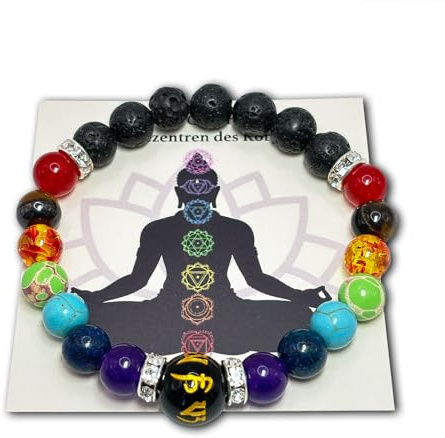Cry Nobilis Chakra Armband echte Steine – mit Bedeutungskarte & Schmuckschachtel – Heilsteine Damen Perlenarmband | Yoga Zubehör, Meditation, Esoterik, indischer Schmuck
