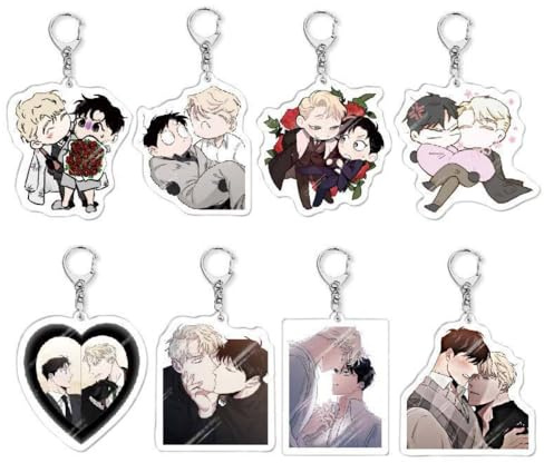 MayDee 8 Roses & Champagne Acryl Schlüsselanhänger Roses Figur Keychain