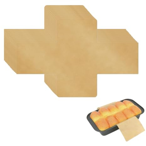 Lot de 100 Moules a Cake en Papier Sulfurisé Antiadhésif Jetable pour la Cuisson de Toasts,Pain Au Levain,Gâteaux et Pain Aux Bananes