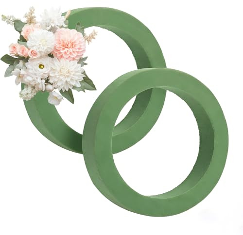Steckschaum Ring 20 cm für Blumen, Steckschwamm Rund Floristik, Blumensteckschaum Kranz für Frischblumen Gestecke, Steckmoos DIY Basteln, Steckschaum für Blumenkranz Hochzeit Adventskranz Tischdeko