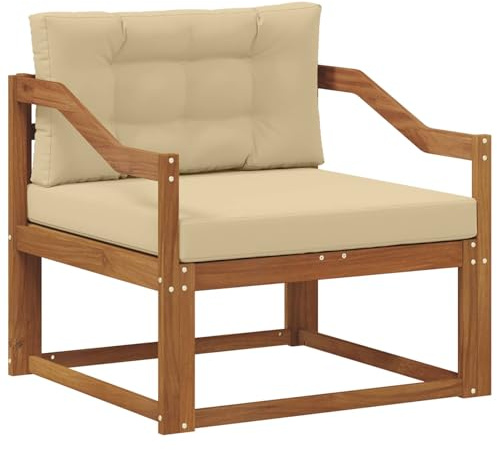 vidaXL Outdoor Mittelsofa Massivholz Akazie Natur, Akazienholz Mittelsofa, Langlebige Lounge für den Außenbereich, Modernes Terrassensitzmöbel, Stylische Garten-Couch, Wetterfeste Möbel