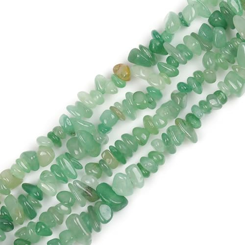 GEM-Inside Green Aventurine Chips 5-8mm Gemstone Semi Precious for Jewellery Making 34 per Strand