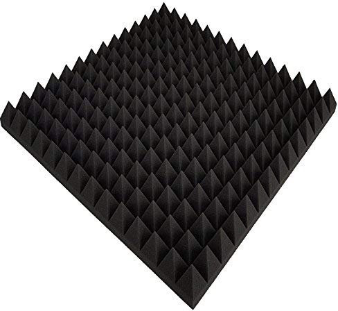 4x Pyramiden-Schaumstoff, Platten in ca. 50x50x7cm (=ca. 1 m²), in der Farbe Anthrazit-Schwarz, Pyramidenschaumstoff, Noppenschaumstoff, Schaumstoff