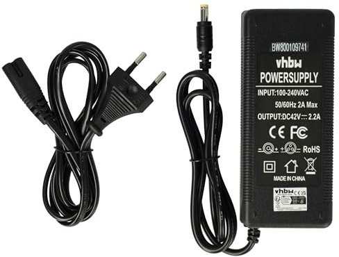 vhbw Chargeur pour vélos électriques, E-Bike - pour Batteries Li-ION/Li-Fe de 36 V, avec Connexion par Prise Ronde