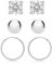 Tuscany Silver Damen Set Ohrringe Sterling Silber 5mm Weiß Zirkonia