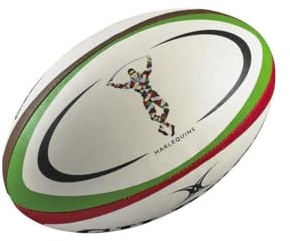 Harlequins Midi Replica Rugby Ball - White - size Midi