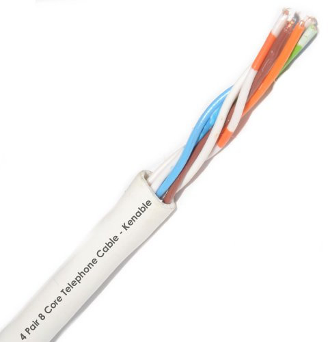 kenable Telephone Phone Wire 100m Cable Reel 4 Pair 8 Core [100 metres]