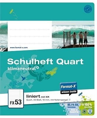Format-X 073840 13 Schulheft FX 53, liniert, weiß