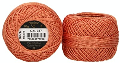Anchor 4591008-00337 Embroidery Thread, 100% Cotton, Terracotta, Thickness 8, 82 m