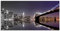 ARTland Glasbilder Wandbild Glas Bild einteilig 100x50 cm Querformat USA New York Skyline Nacht Städte Amerika Hudson River Reflektion S6FD