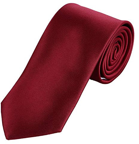 DonDon Herren Krawatte 7 cm klassische handgefertigte Business Krawatte Dunkelrot für Büro oder festliche Veranstaltungen