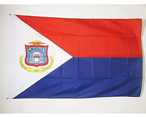 AZ FLAG - Drapeau Pays de Saint-Martin - 150x90 cm - Drapeau Du Royaume Des Pays-Bas 100% Polyester Avec Fourreau et cordelette - Pavillon 110 g