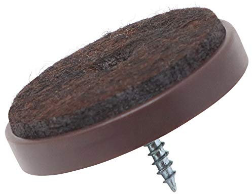 Adsamm® / 16 x Filzgleiter mit Schraube / Braun / Ø 40 mm / rund / Möbelgleiter zum Schrauben in Premium-Qualität