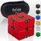PILPOC theFube Fidget Toy - Premium Qualität Fidget Toys, Stresswürfel mit Exklusiver Schutzhülle, Anti-Stress Würfel , ADHS Spielzeug für Kinder und Erwachsene, Rot