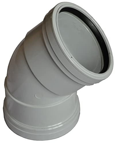 Double Socket Pushfit Soil Pipe 45 Degree Bend - White