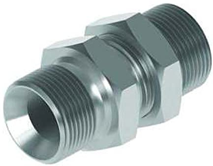 Flowfit Hydraulischer Adapter, BSP-Stecker x BSP-Stecker mit Kontermutter, 2,5 cm x 2,5 cm Hydraulikarmatur, Stahlkomponente