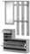 HOMCOM Mobile da Ingresso Appendiabiti con Scarpiera e Specchio, Mensole e Cassetto, 90x10x102cm Grigio Cemento