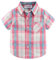 Mud Kingdom Ragazzi Camicia a Quadri Rosa Bottone Giù Manica Corta Estate 7-8 Anni