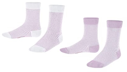 ESPRIT Unisex Kinder Socken Foot Logo 2-Pack K SO Baumwolle einfarbig 2 Paar, Weiß (Off-White 2010), 35-38