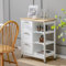 RELAX4LIFE Carrello da Cucina con Ruote Girevoli, Credenza Portaoggetti in Legno Robusto con 3 Cassetti e 3 Ripiani, Carrello di Servizio Pratico e Salvaspazio per Sala da Pranzo (Bianco)