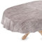 ANRO Tischdecke abwaschbar Wachstuch Wachstuchtischdecke Gartentischdecke Leinen-Optik Pflegeleicht Wasserabweisend 180 x 140 cm (Oval) Grau mit Saum
