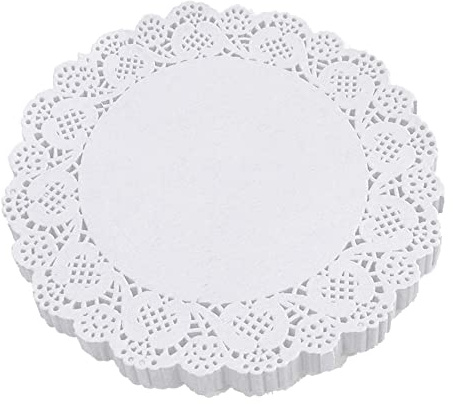 4 Inch Round Paper Doilies - Small White Lace Disposable Paper Doilies - for Crafts,Cakes,Food, Desserts, 100 PCS