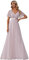 Ever-Pretty Damen A-Linie Chiffon Brautjungfernkleid V Ausschnitt Chiffon Hochzeit Bodenlang Abendkleid Lila 38EU