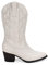 BOSANOVA Stivale in stile cowboy con dettagli di cuciture decorative a tono sulla canna, tacco 5,5 cm e chiusura con zip laterale. Scarpe da donna, beige, 37 EU