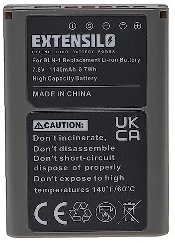 EXTENSILO Batterie Compatible avec Olympus Pen E-P5, F Appareil Photo (1140mAh, 7,6V, Li-ION)