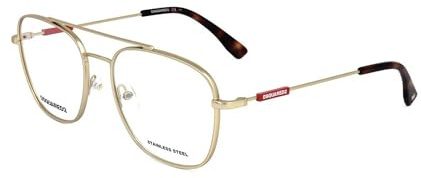 Dsquared D2 0047 AOZ/17 MATTE GOLD Eyewear Men's Steel, Standard, 56
