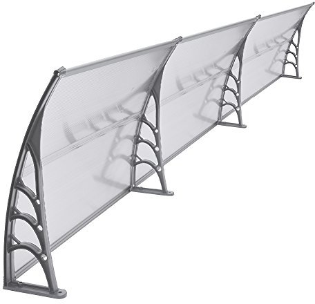 Window Treatments Door Canopy Awning Shelter Roof Front Back Porch Outdoor Shade Canopies (100X300CM, Grey)