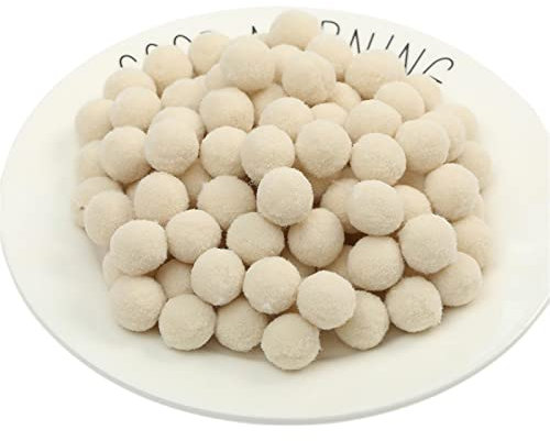 JekyTMP 300 Pcs 2cm Stoff Pompons Weiche Deko-Kugeln Filzkugeln für Kleidung, Kostüme, Nähen und Wohn-Dekoration (45_Beige)
